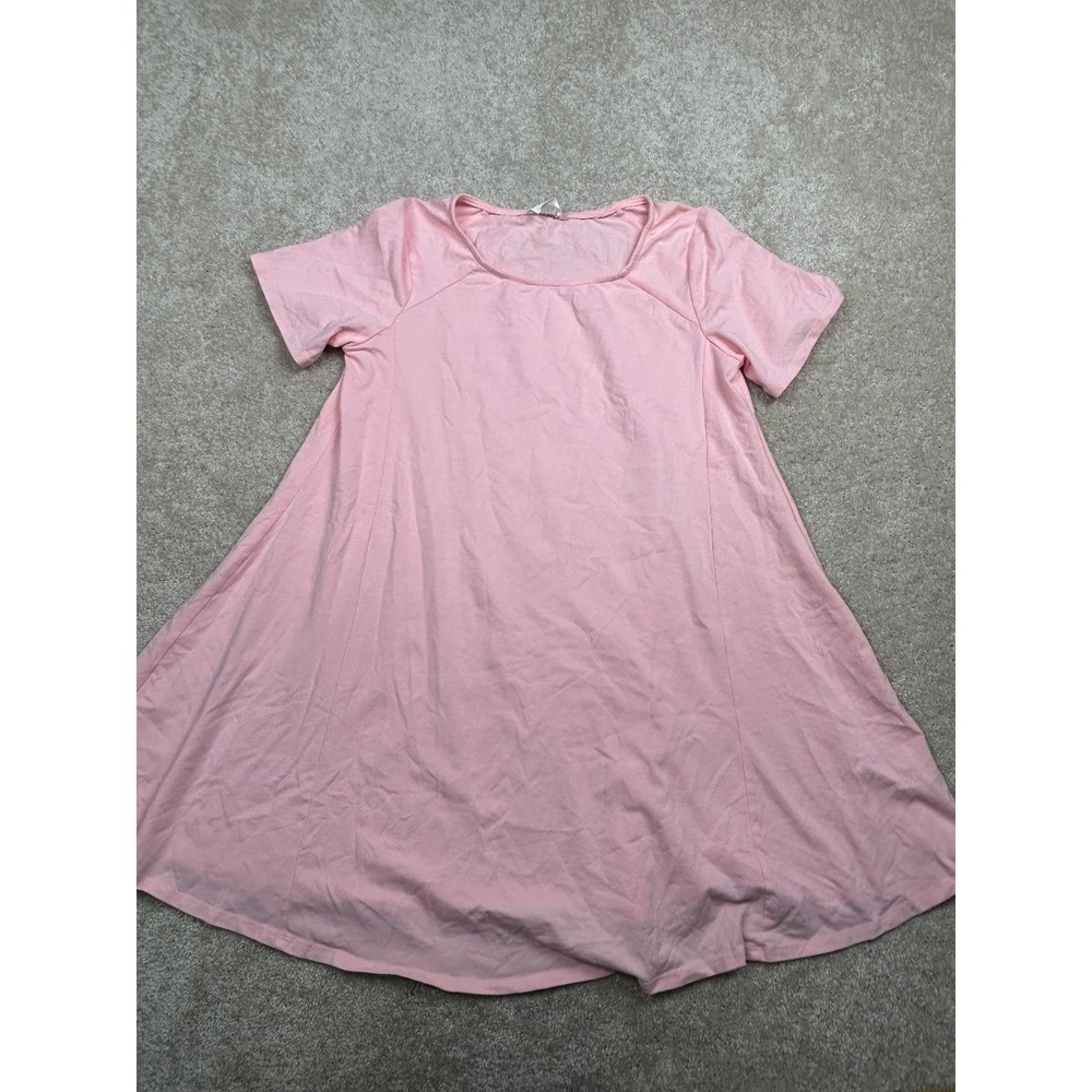 B-SHARP Women's Pink M Medium Pima Cotton A-Line Swing Short Sleeve Top